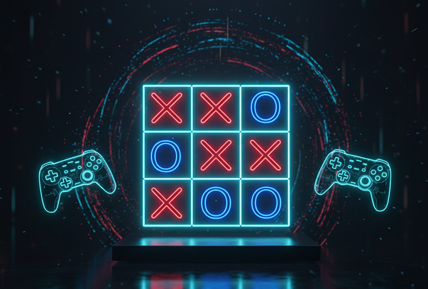 A tic-tac-toe grid drawn in light